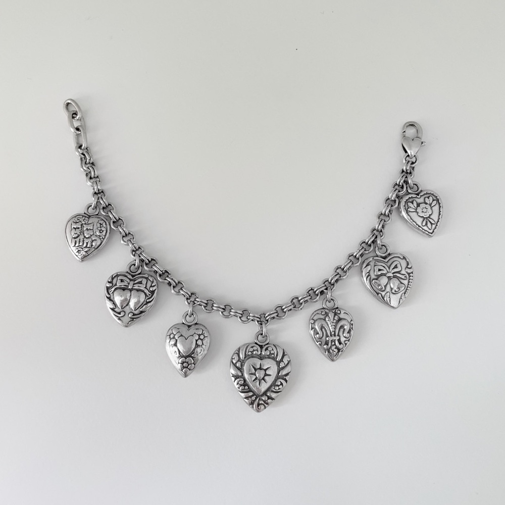 Vintage Heart Charm Bracelet